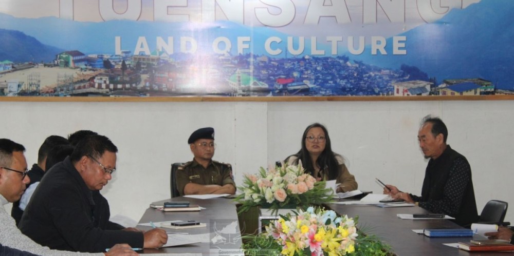 DC Tuensang, Lithrongla Tongpi Rutsa chairing the DPDB meeting held at DC’s conference hall on March 7. (DIPR Photo)